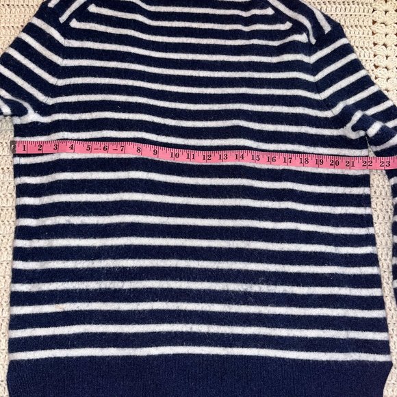 Madewell Navy/White Stripe Merino Wool/Alpaca Long Open Front Cardigan  Sz Med - Picture 7 of 8